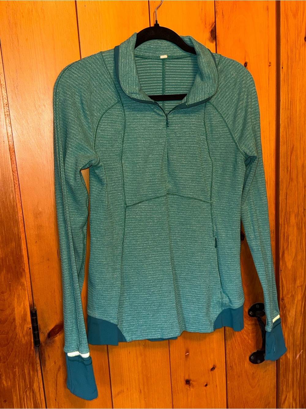 Lululemon Teal Heathered Half Zip Pullover Jacket Women’s Size 8